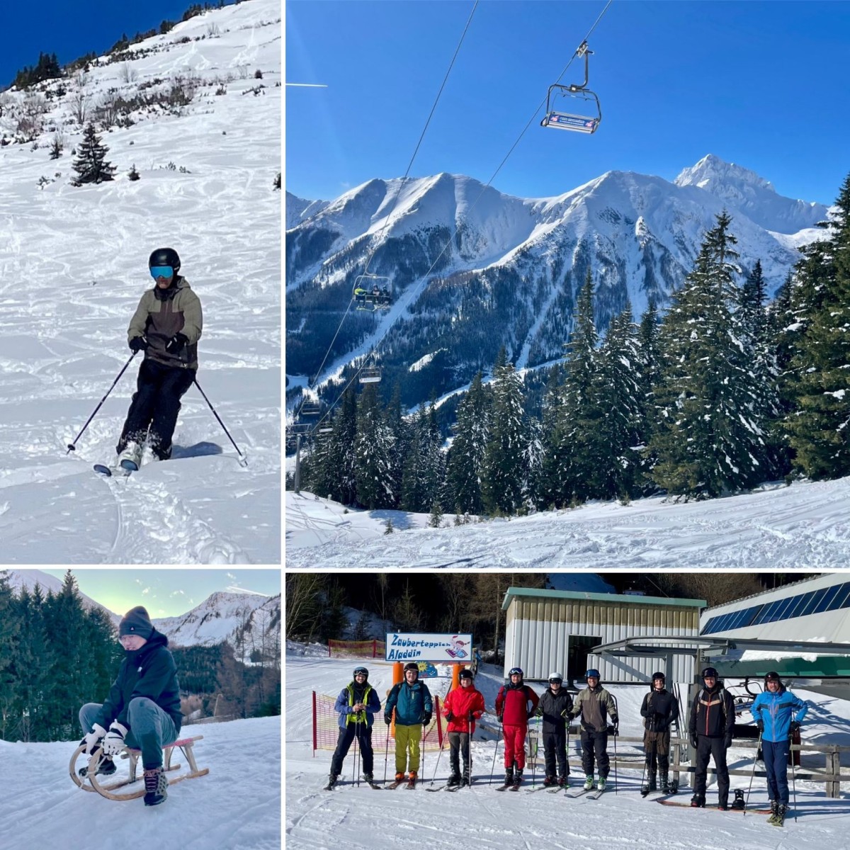 Group skiing day
